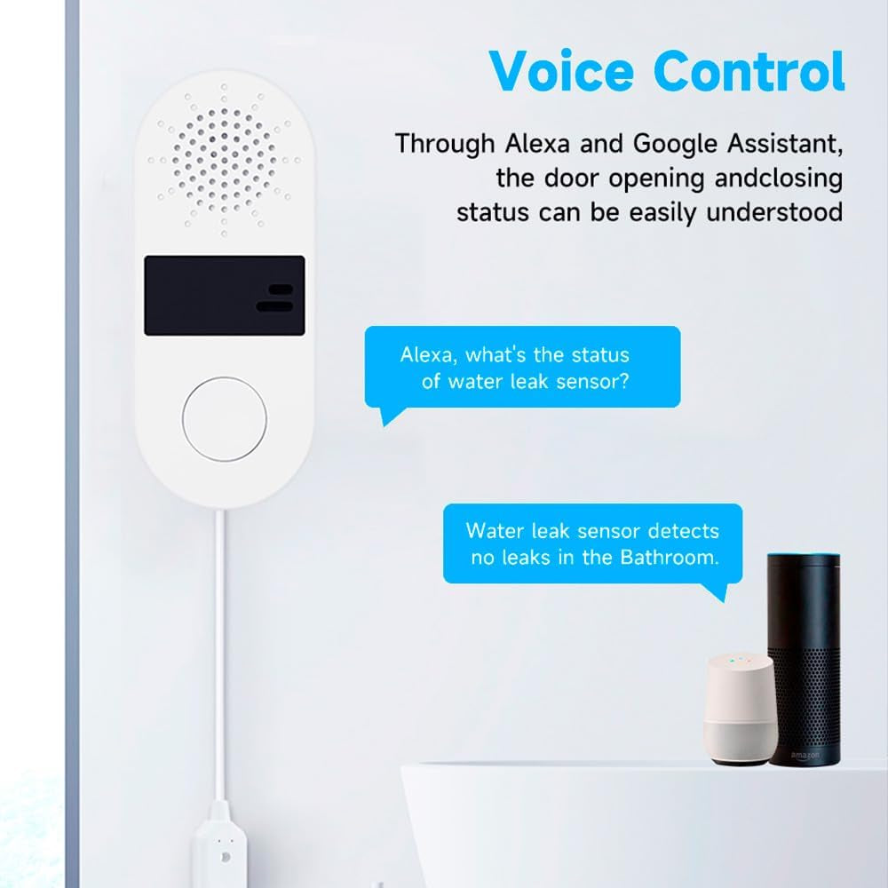 Tuya Water Leak Detector/2.4G Wifi Water Sensors with 130Db Adjustable Alarm/Tan